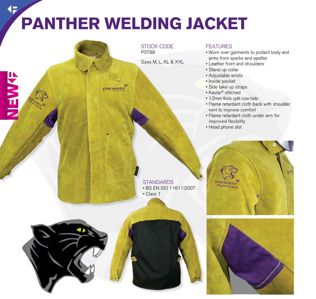 Tig Panther Cuero Soldadoras chaqueta ropa protectora de Soldadura Mig p3788
