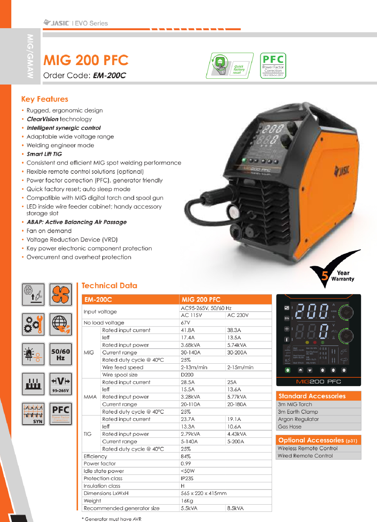 Jasic EVO Mig 200 PFC Jasic EVO Mig 200 PFC